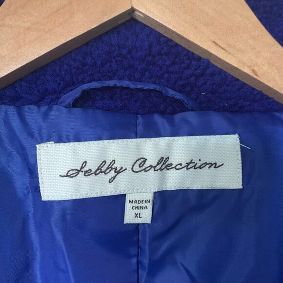 Sebby Teddy Faux Shearling Jacket in cobalt blue, size XL, NWT - Picture 5 of 8